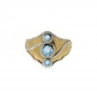 Sterling Silver Rhodium 23k Gilded Sky Blue Topaz Rocks 'n Rivers Ring-1