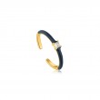 NAVY BLUE ENAMEL GOLD ADJUSTABLE RING