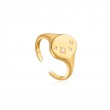 GOLD STARRY KYOTO OPAL ADJUSTABLE SIGNET RING-1