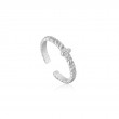 SILVER ROPE TWIST ADJUSTABLE RING-1