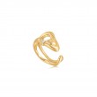 Gold Twisted Wave Wide Adjustable Ring