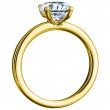 18 Karat Yellow Gold Solitaire Band