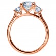 Three-Stone Rose Gold Engagement Ring