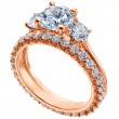 Three-Stone Rose Gold Engagement Ring