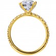 Stunning Yellow Gold Engagement Ring Features Venetian Pave Setting-5
