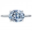 Platinum Engagement Ring Features Hidden Diamond Halo-3