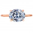 18 Karat Rose Gold Engagement Ring Features Hidden Diamond Halo