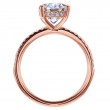 18 Karat Rose Gold Engagement Ring Is Set