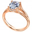 18 Karat Rose Split Band Ring Features A Hidden Halo