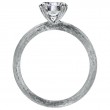 Platinum Engagement Ring Is Hand Engraved-5