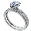 Platinum Engagement Ring Is Hand Engraved-7
