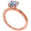 18 Karat Rose Gold Engagement Ring Is Hand Engraved-1