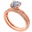 18 Karat Rose Gold Engagement Ring Is Hand Engraved-7