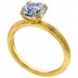 18 Karat Yellow Gold Engagement Ring Is Hand Engraved-1