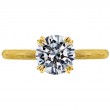 18 Karat Yellow Gold Engagement Ring Is Hand Engraved-3