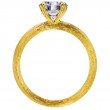 18 Karat Yellow Gold Engagement Ring Is Hand Engraved-5