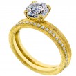 18 Karat Yellow Gold Engagement Ring Is Hand Engraved-7