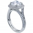 Knife Edge Bead Set Split Shank Platinum Engagement Ring-1