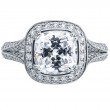 Knife Edge Bead Set Split Shank Platinum Engagement Ring-3