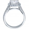 Knife Edge Bead Set Split Shank Platinum Engagement Ring-5
