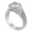 Platinum Micro-Pave Halo Engagement Ring