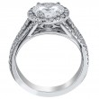 Platinum Micro-Pave Halo Engagement Ring