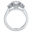 Bead-Set Three-Stone Platinum Engagement Ring-5