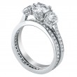 Bead-Set Three-Stone Platinum Engagement Ring