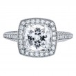 Three Sided Bead Set Platinum Engagement Ring-3