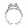 Three Sided Bead Set Platinum Engagement Ring