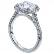 Three-Sided Micro Pave Platinum Engagement Ring-1