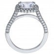 Three-Sided Micro Pave Platinum Engagement Ring