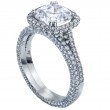 Three-Sided Micro Pave Platinum Engagement Ring-7
