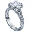 Three-Sided Micro Pave Platinum Engagement Ring