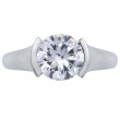 Half-Bezel Solitaire Platinum Engagement Ring