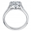 Half-Bezel Platinum Engagement Ring-5