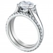 Half-Bezel Platinum Engagement Ring-7