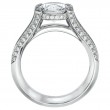 Knife-Edged Split-Shank Bead-Set Platinum Engagement Ring