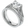 Knife-Edged Split-Shank Bead-Set Platinum Engagement Ring-7