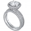 Three Rows Pave Set Engagement Rings-7