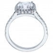 Two-Sided Micro Pave Set Halo Engagement Ring