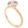 18 Karat Yellow Gold Bezel Set Solitaire Engagement Ring