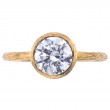 18 Karat Yellow Gold Bezel Set Solitaire Engagement Ring