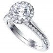 Micro Pave Diamond Halo Engagement Ring