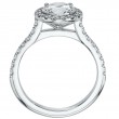 Platinum Micro Pave Set Halo Engagement Ring