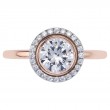 18 Karat Rose Gold Bezel-Set Engagement Ring