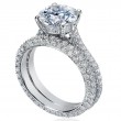 Three-Sided Micro Pave Platinum Engagement Ring