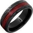 Barrel Aged™ Black Diamond Ceramic™ Ring with Cabernet Wood Inlay and Bark Finish-1