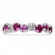 14KW Ruby, Pink Sapphire and Diamond Band