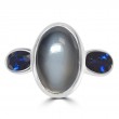 14KW Moonstone and Sapphire Ring